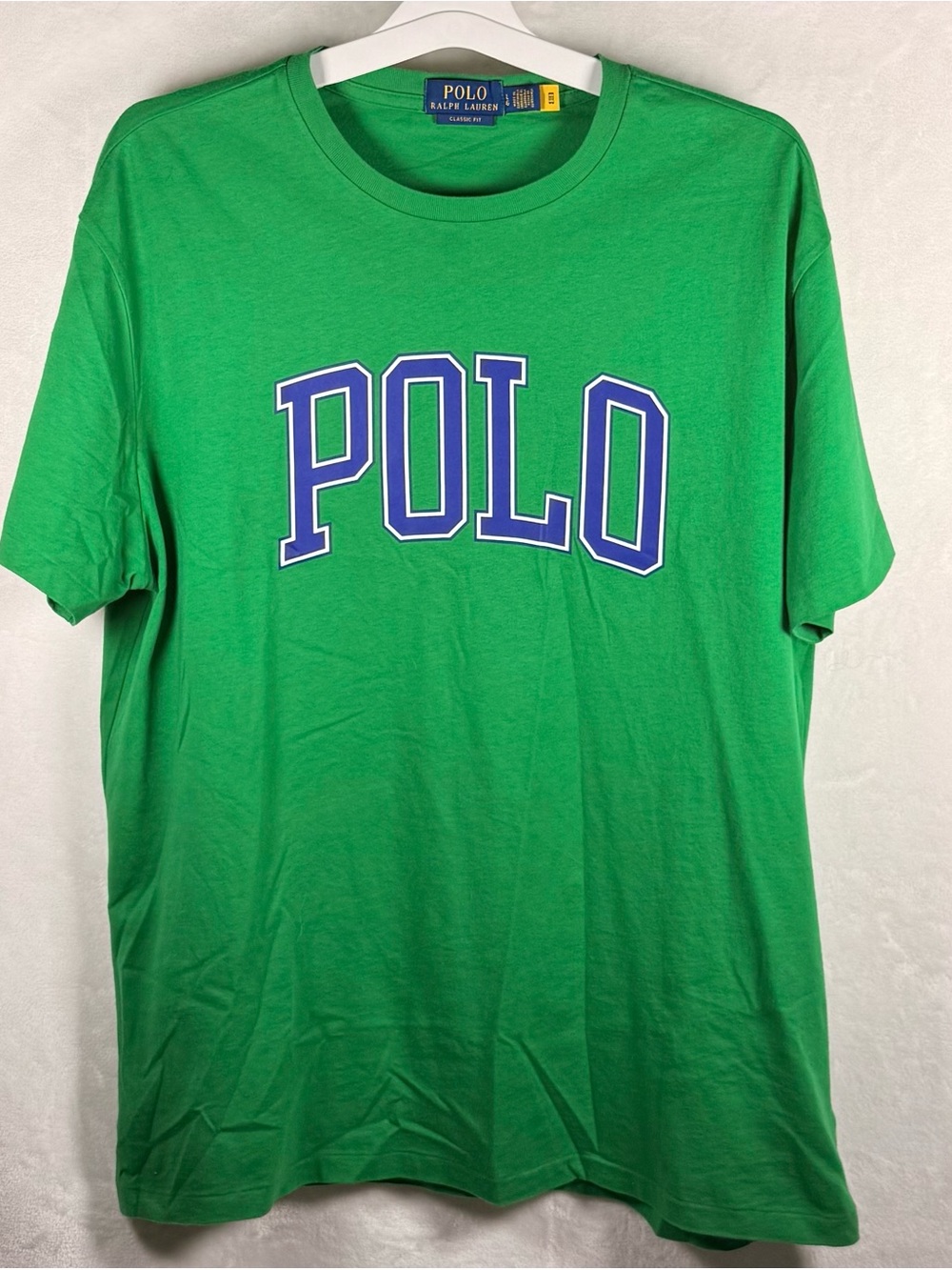 Ralph Lauren Green Tee with Blue Polo Logo